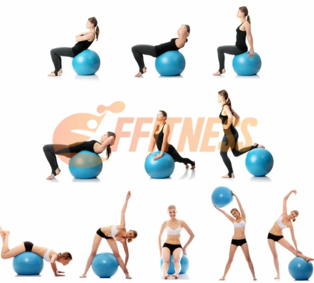 Ballon de Yoga 75 cm Ballon Pilates Fitness Gym Ballon d'Exercice