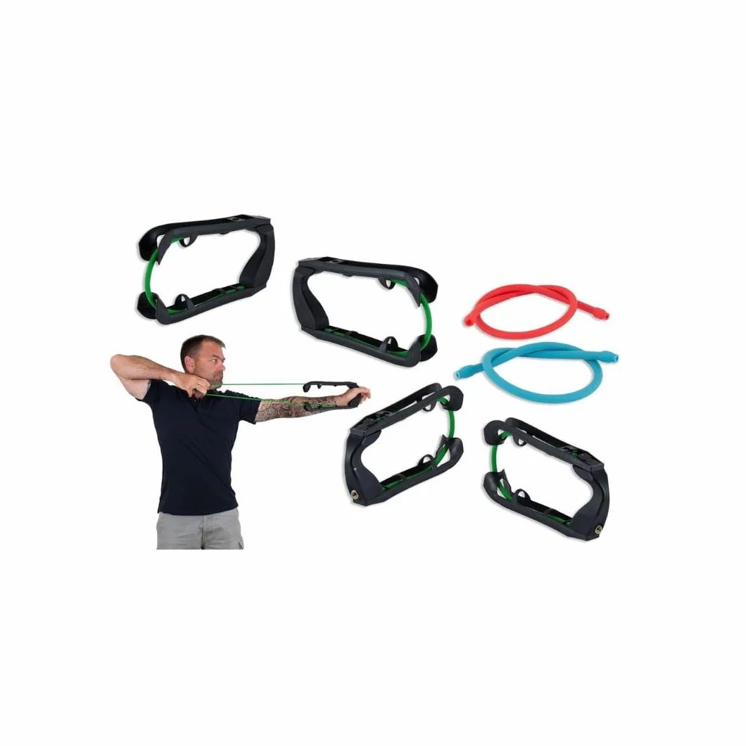 YAK Archery Pedago Grip Trainer pour archers – Appareil d'entraînement avec bandes élastiques variables et poids 270 g