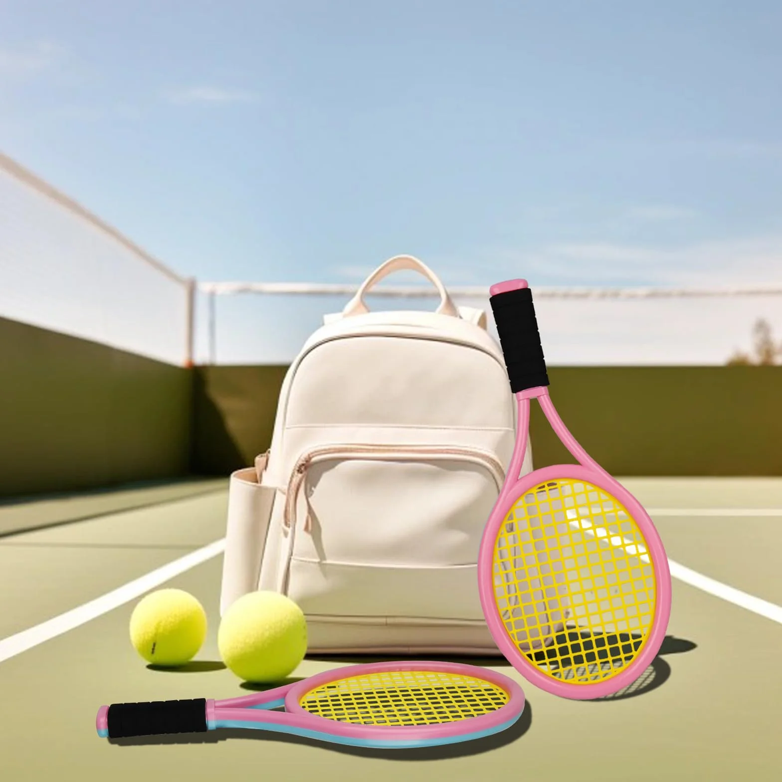 Ensemble de raquettes de tennis pour enfants 17 pouces avec balles en mousse souple et sac de transport