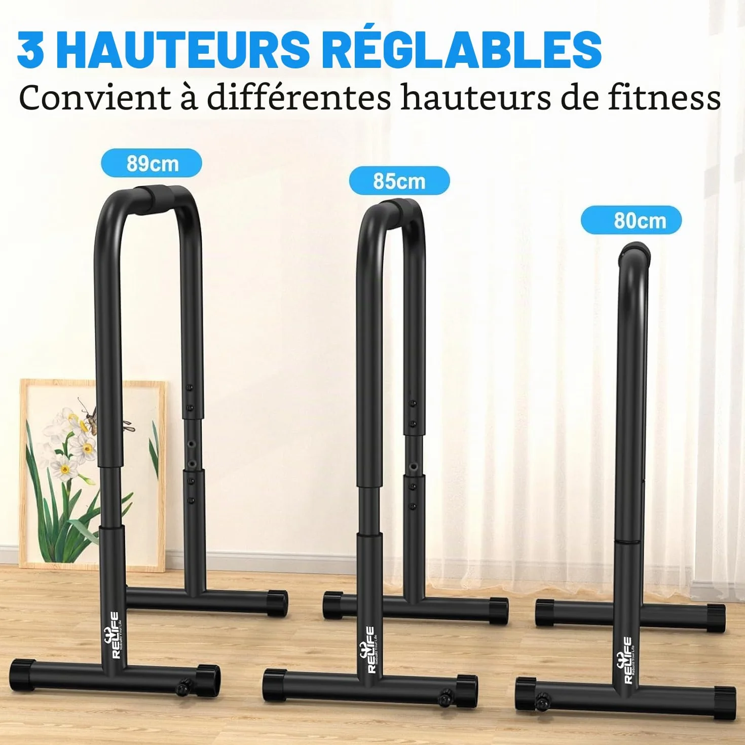 REBUILD YOUR LIFE Dips Barre Parallèle Station de Musculation Réglable