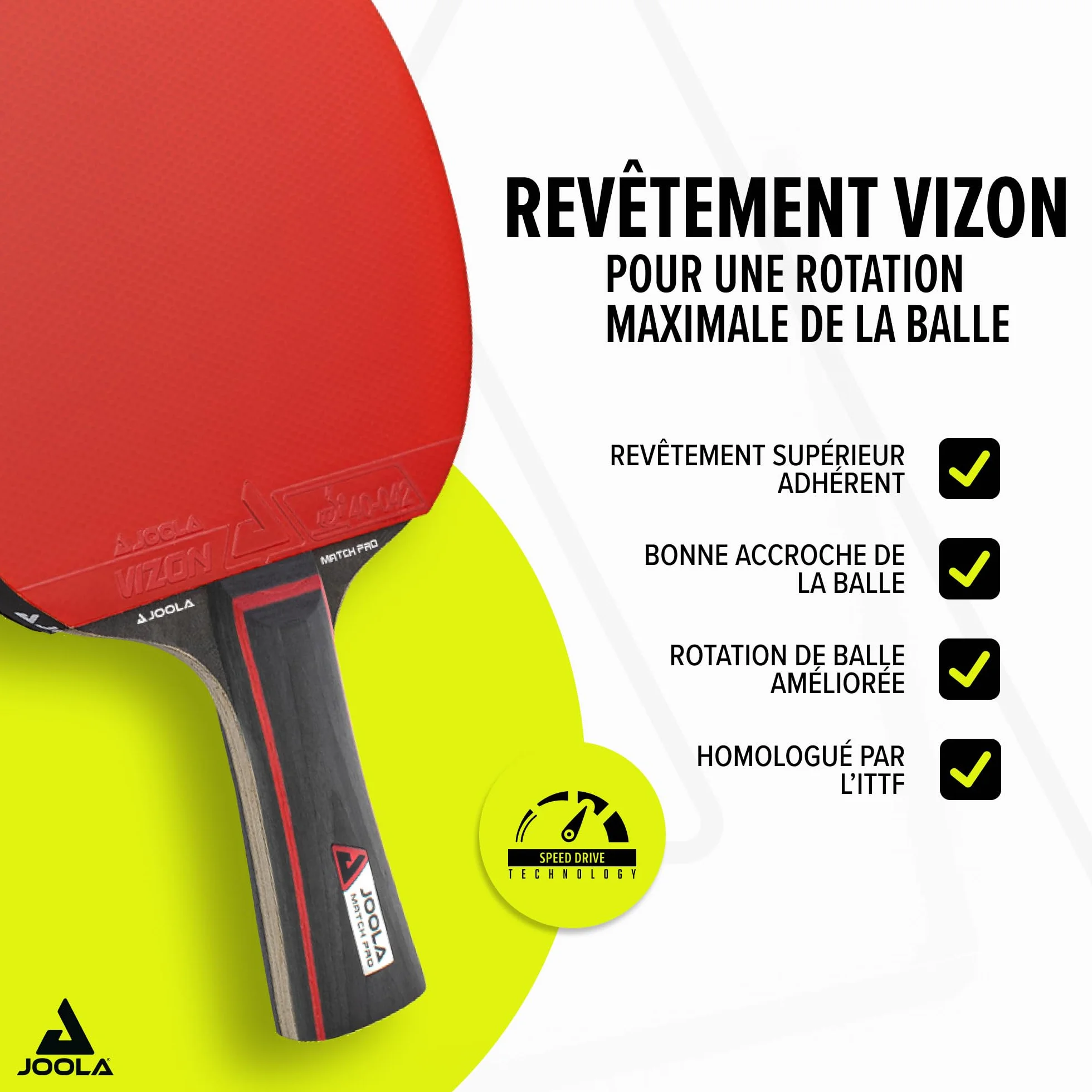 JOOLA Set de Tennis de Table, 2 Raquettes 3 Balles Housse