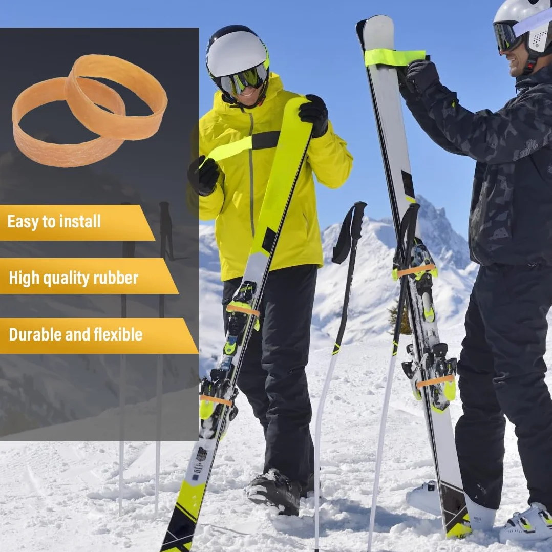 Lot de 20 Attaches de Frein de Ski en Caoutchouc - Stop Frein pour Fixations
