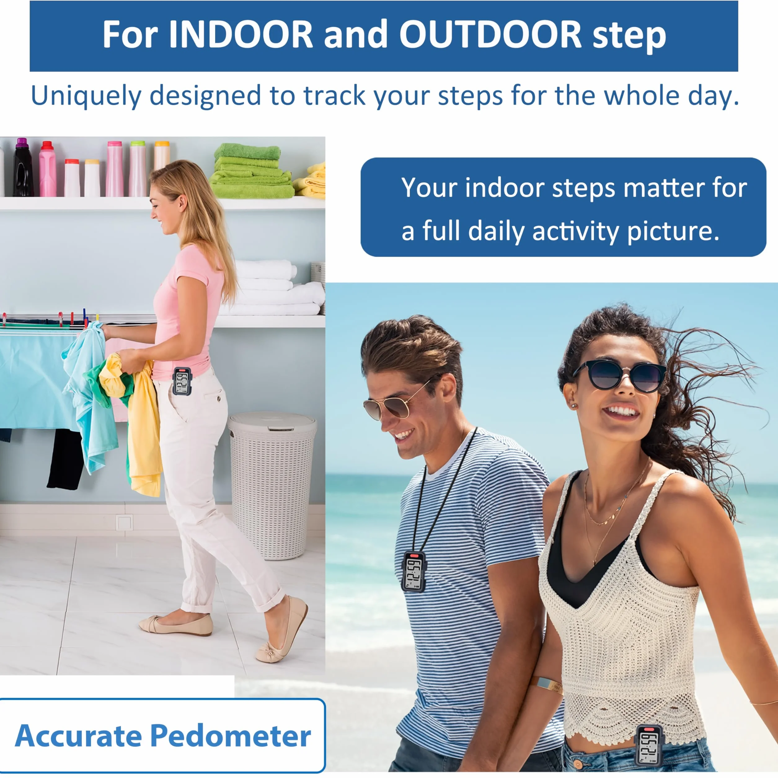 CoolFire Podomètre 3D à clipser pour la marche, kilomètres et calories