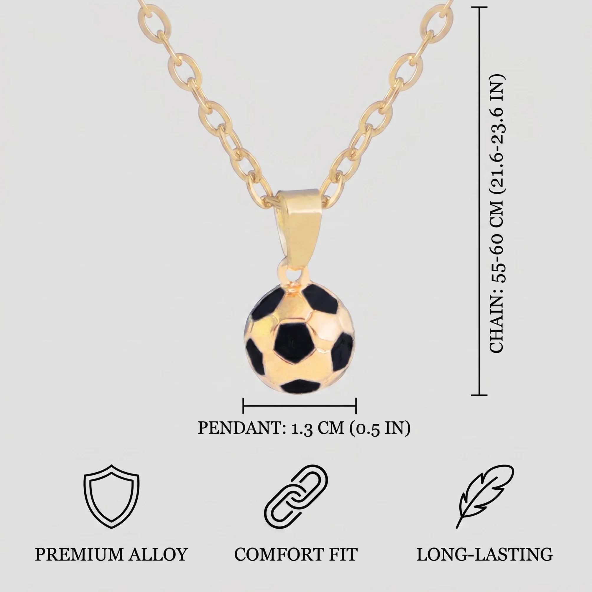 Colliers Pendentif Football Alliage Or Argent Accessoire Foot Cadeau Fan