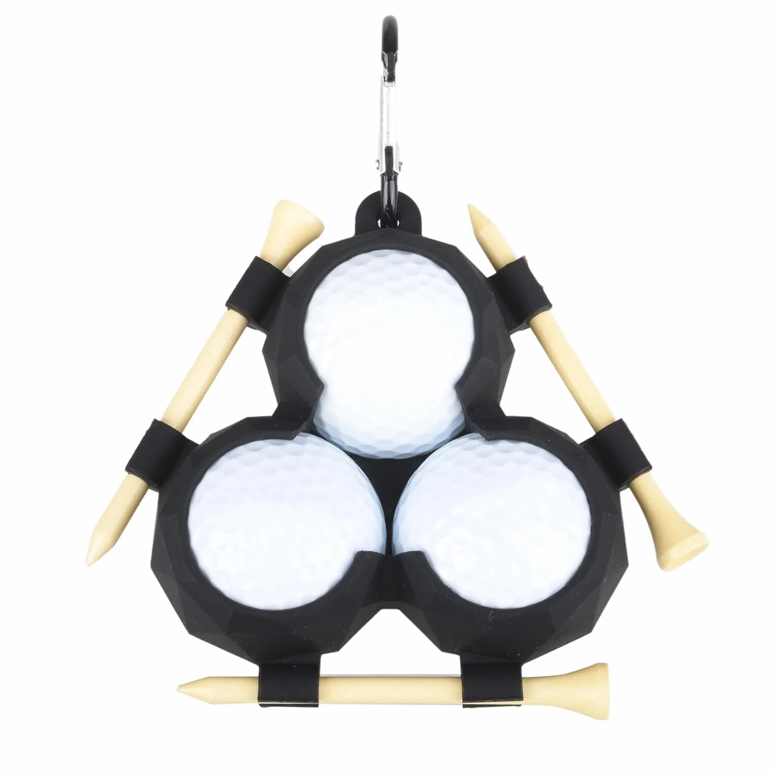 Support de balle de golf en silicone avec boucle à clip pendante - Porte-balles portable