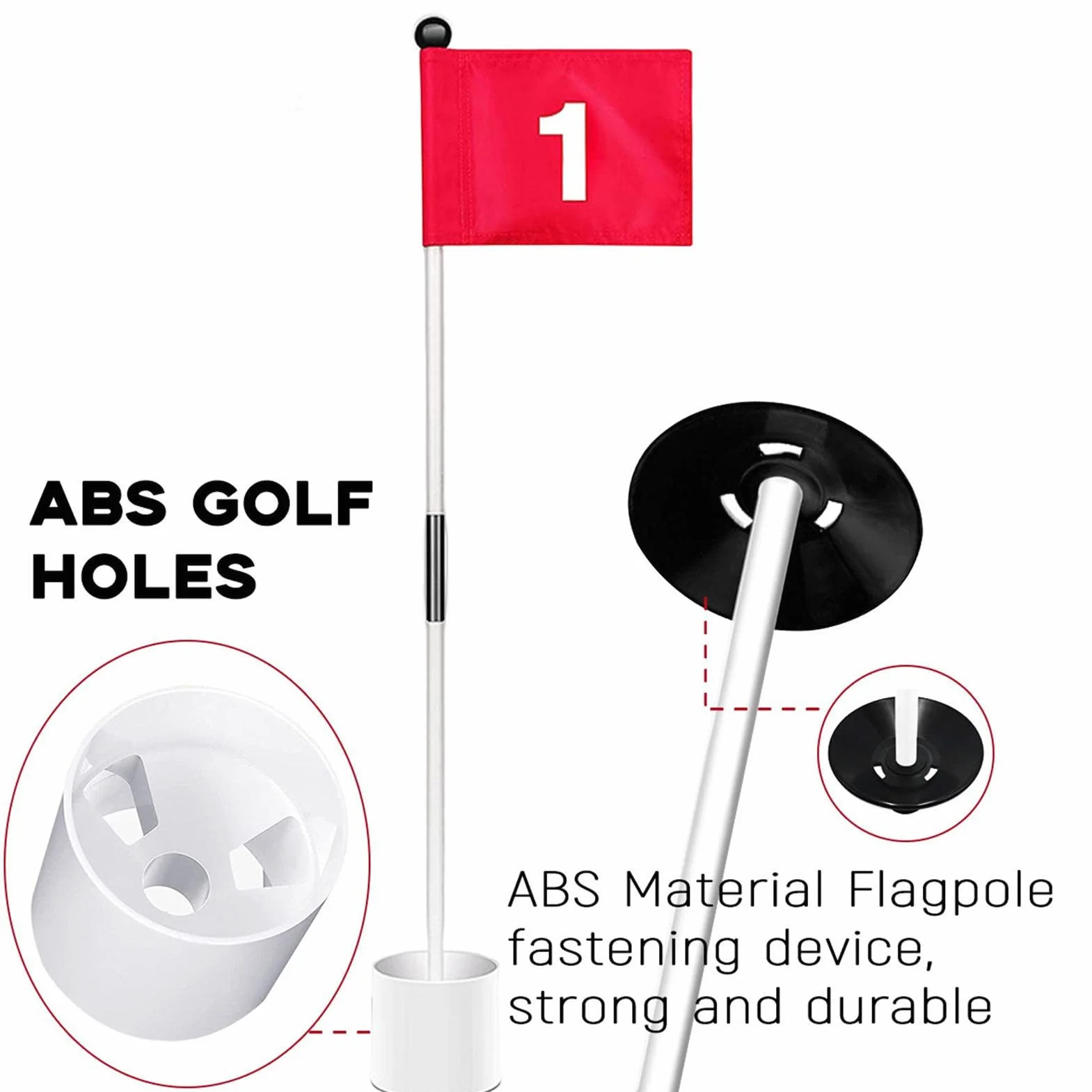 Trous Golf Drapeaux Goupille Double Face pour Cour Accessoires Golfeur Pratique Jardin Cadeau Amateurs
