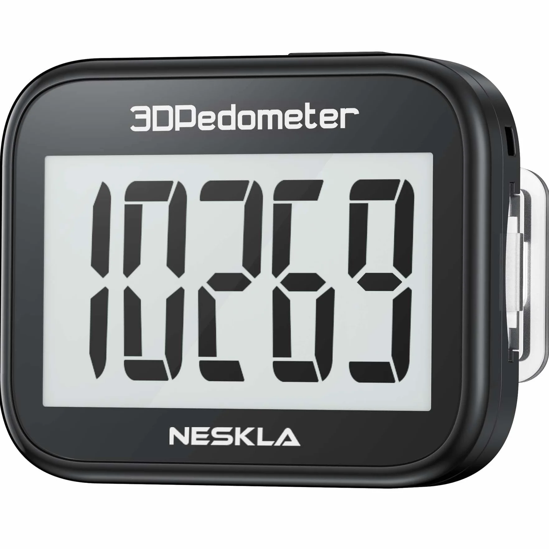 NESKLA Podomètre 3D Grand Affichage Numérique Tracker de Pas Sangle Clip Amovible