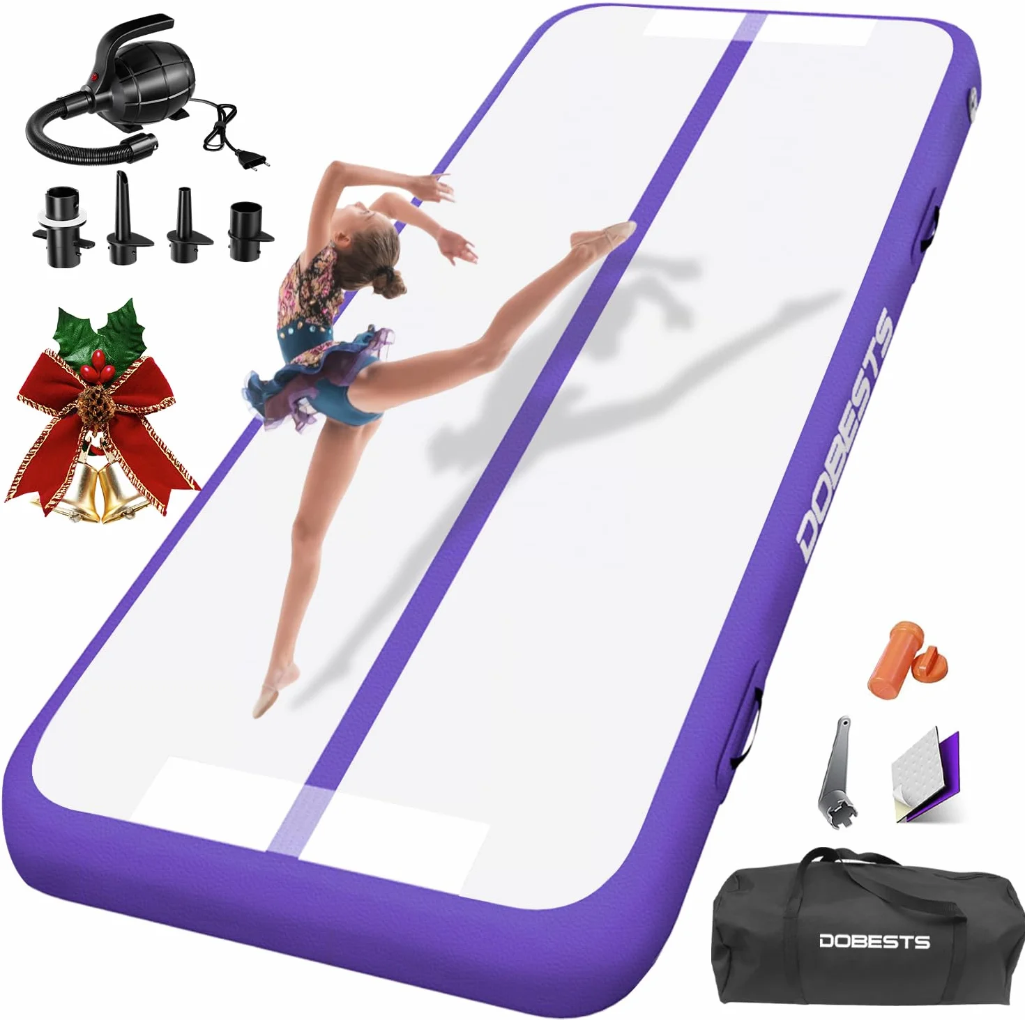DOBESTS Air Track Tapis de Gymnastique Gonflable 10cm 20cm Haut 2m 6m avec Pompe à Air