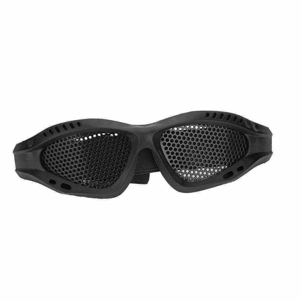 Lunettes de Protection en Maille Métallique Airsoft avec Sangle Réglable