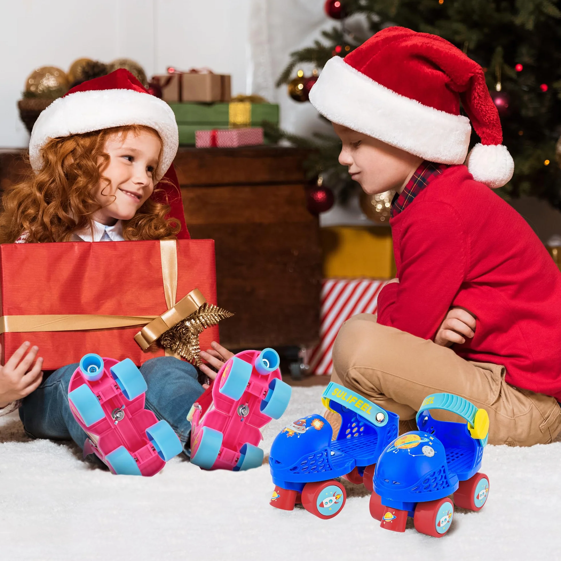 SULIFEEL Patins à roulettes réglables pour enfants de 2 à 5 ans débutants garçons