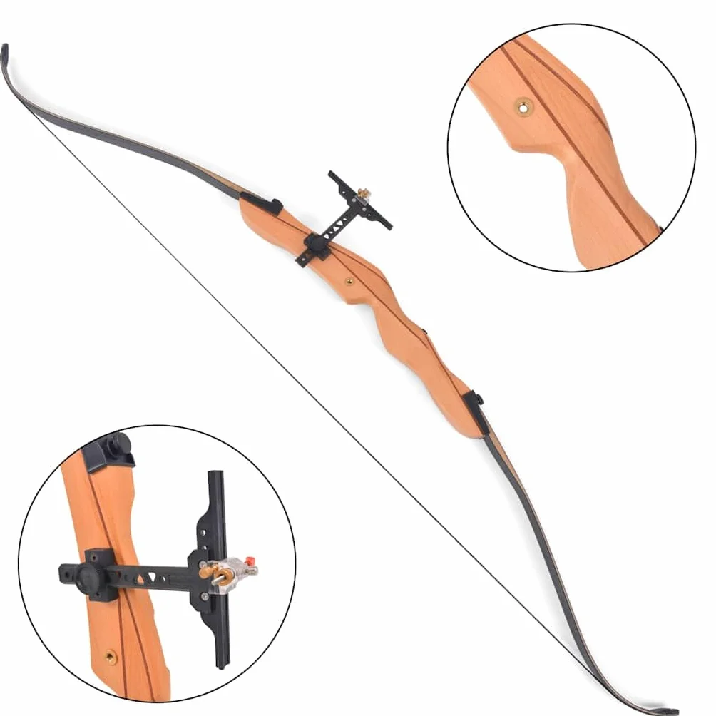 Arc Classique Marron foncé pour Adulte en Bois 68" 30 LB Tir à l'arc