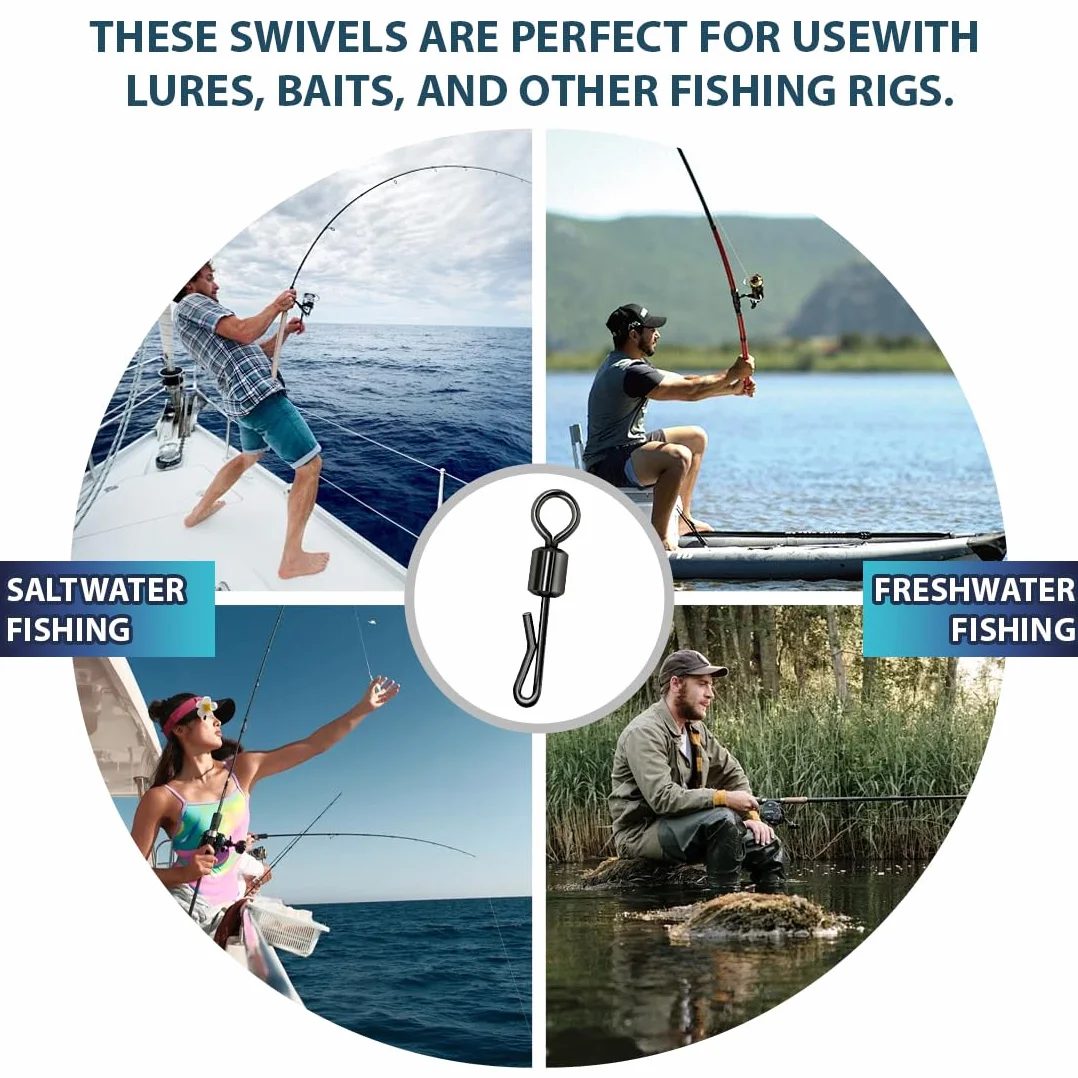 Émerillons de pêche clips à changement rapide en forme de Q lot 40 pièces