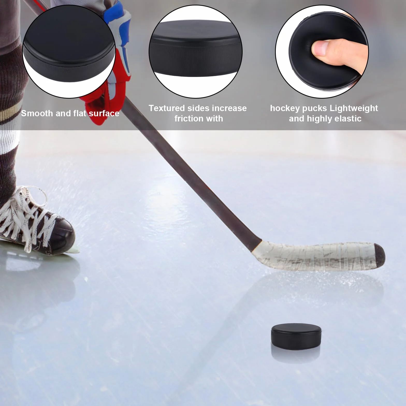 Rondelles de Hockey sur Glace PEUTIER 8pcs, Diamètre 7,5cm Épaisseur 2,5cm, Mousse pour Entraînement Intérieur