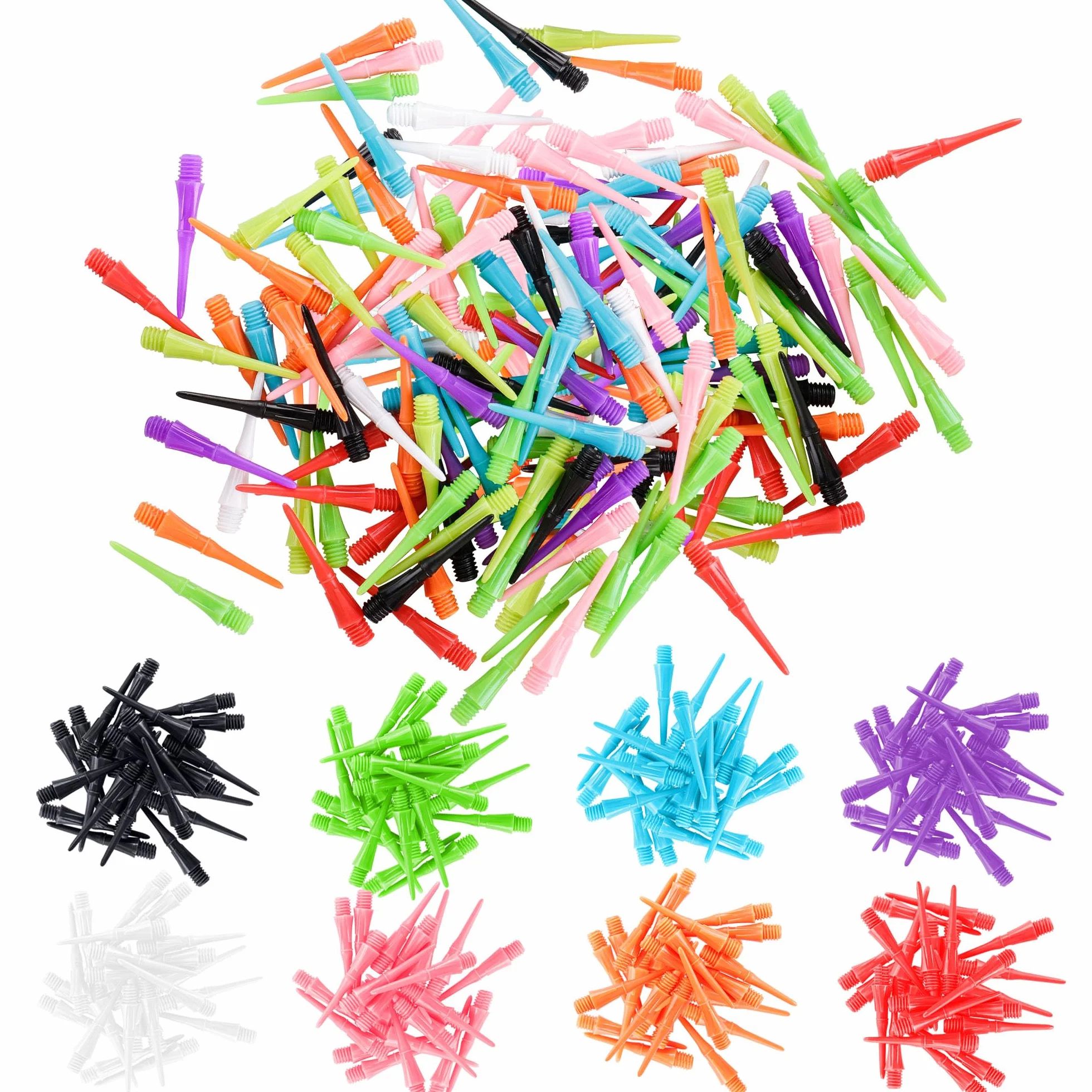 CyeeLife Pointes de Fléchettes en Plastique 100 Pièces, Filetage 2BA, Accessoires pour Fléchettes