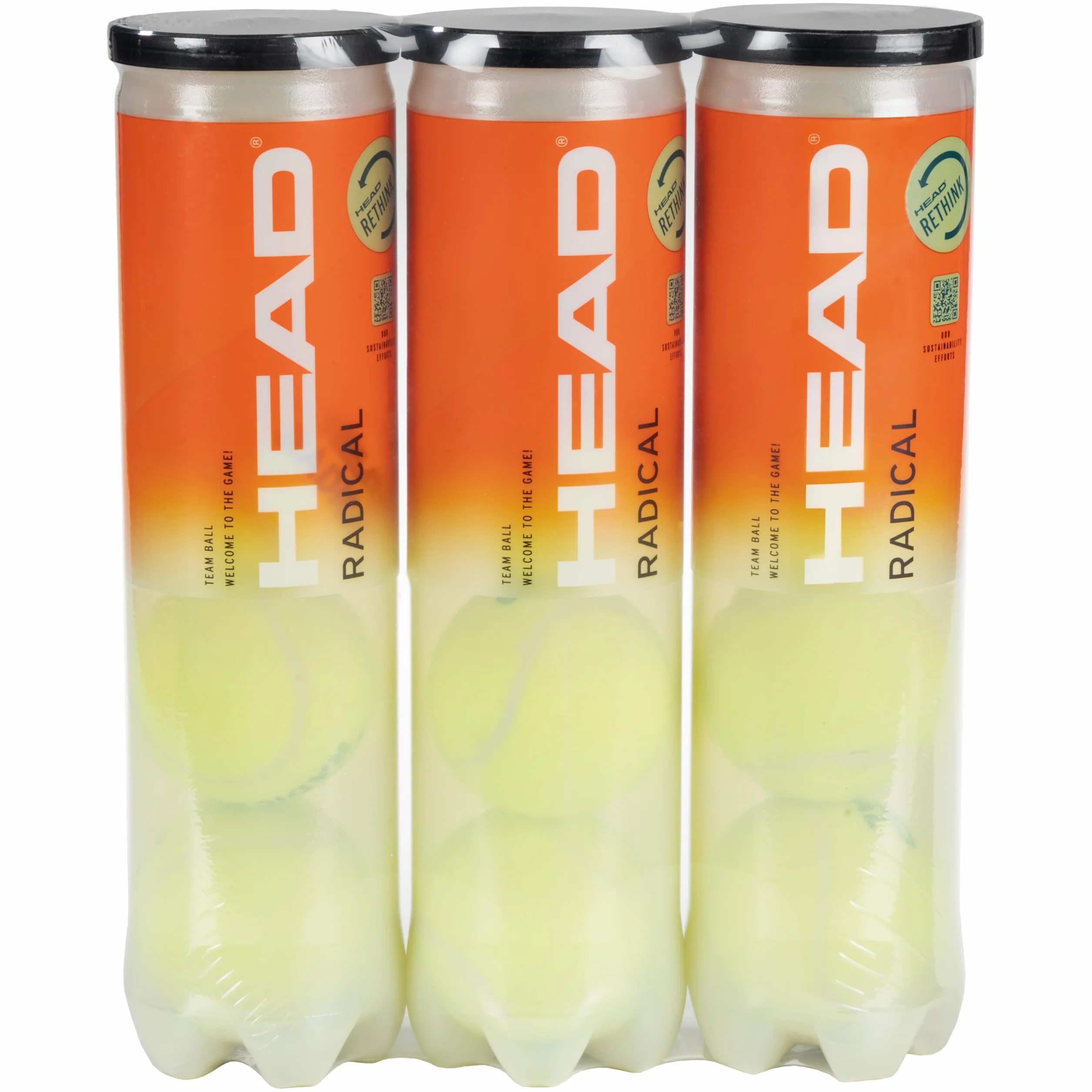 Head Radical Balles de Tennis Lot de 3 Boites de 4 Balles