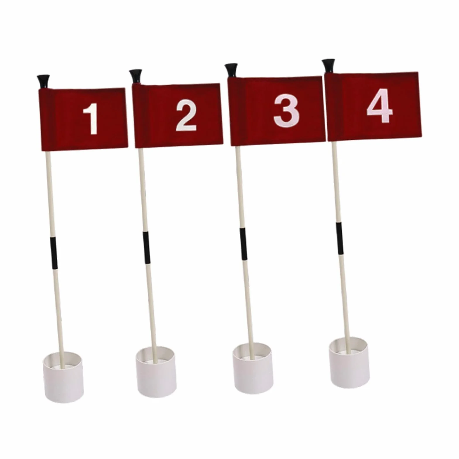 Lot de 4 Drapeaux de Golf, Ensemble de Tasses à Trous Portable avec Poteau