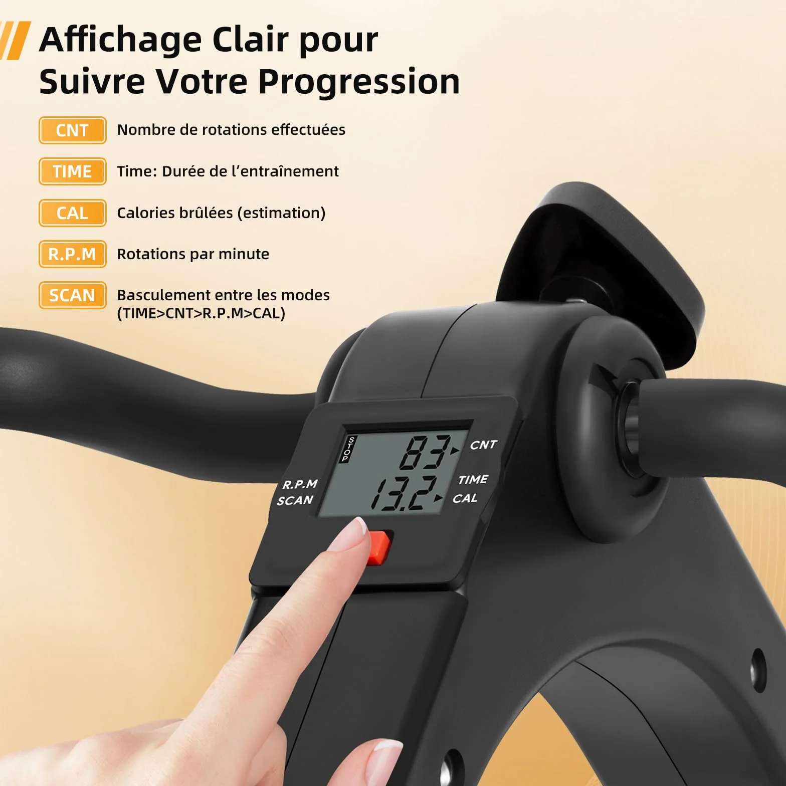 Himaly Mini Exercise Bike Portable Pedal Exerciser with LCD Display Adjustable Resistance