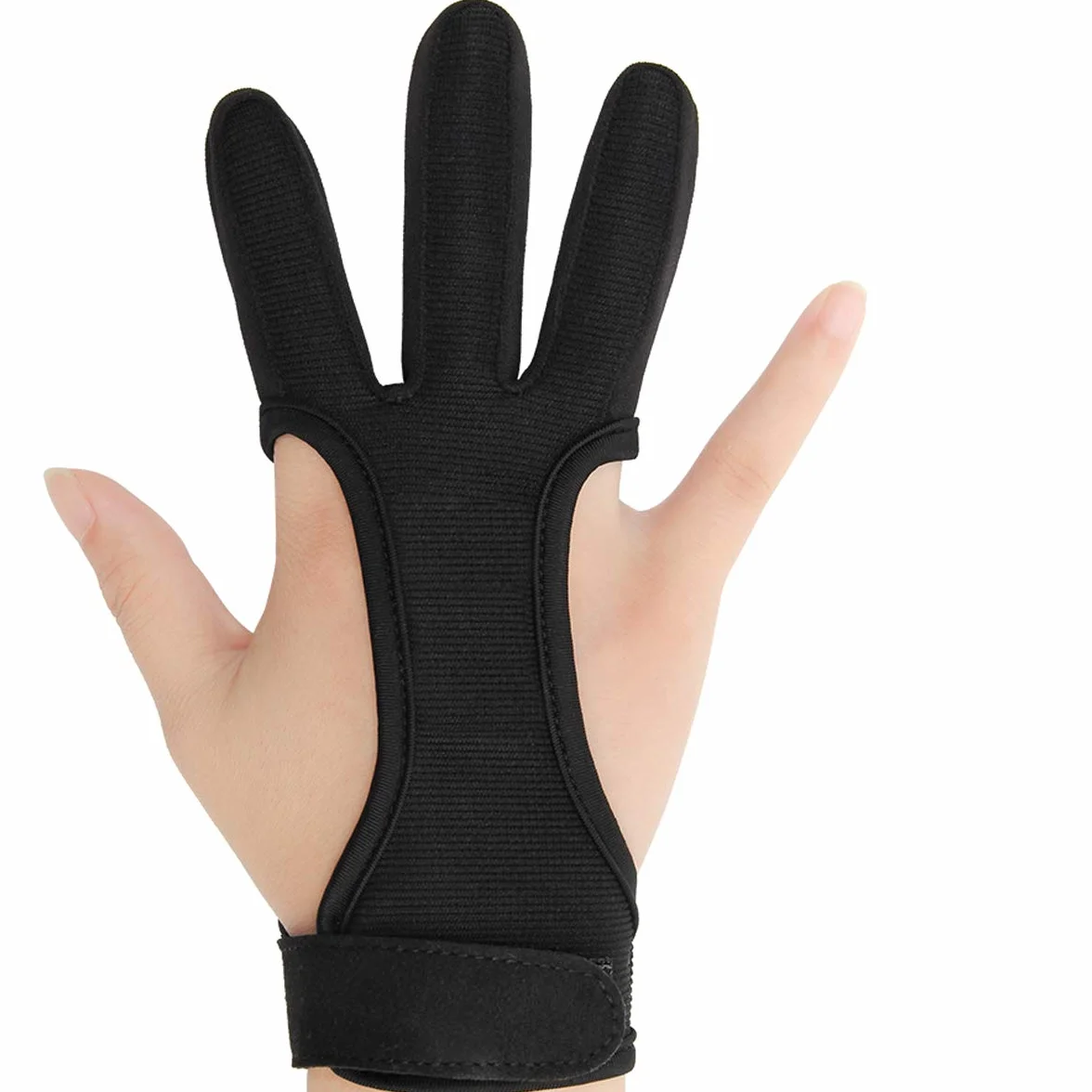 COITEK Gant de tir à l'arc taille S M L XL noir avec plumes et nœud, protection homme femme jeune adulte