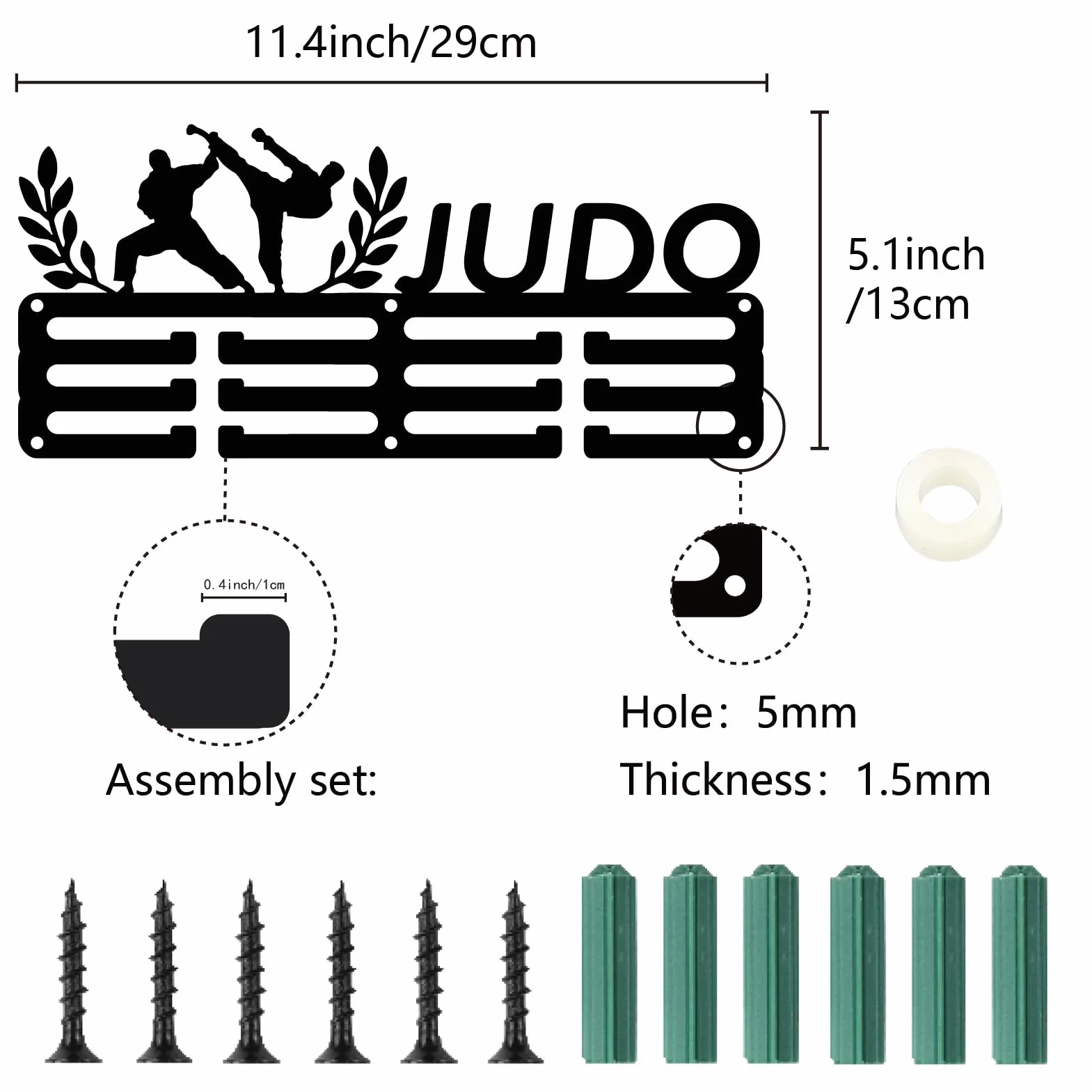 CREATCABIN Porte-Médaille Judo 3 Ligne 60 Médailles Sport 29x13cm