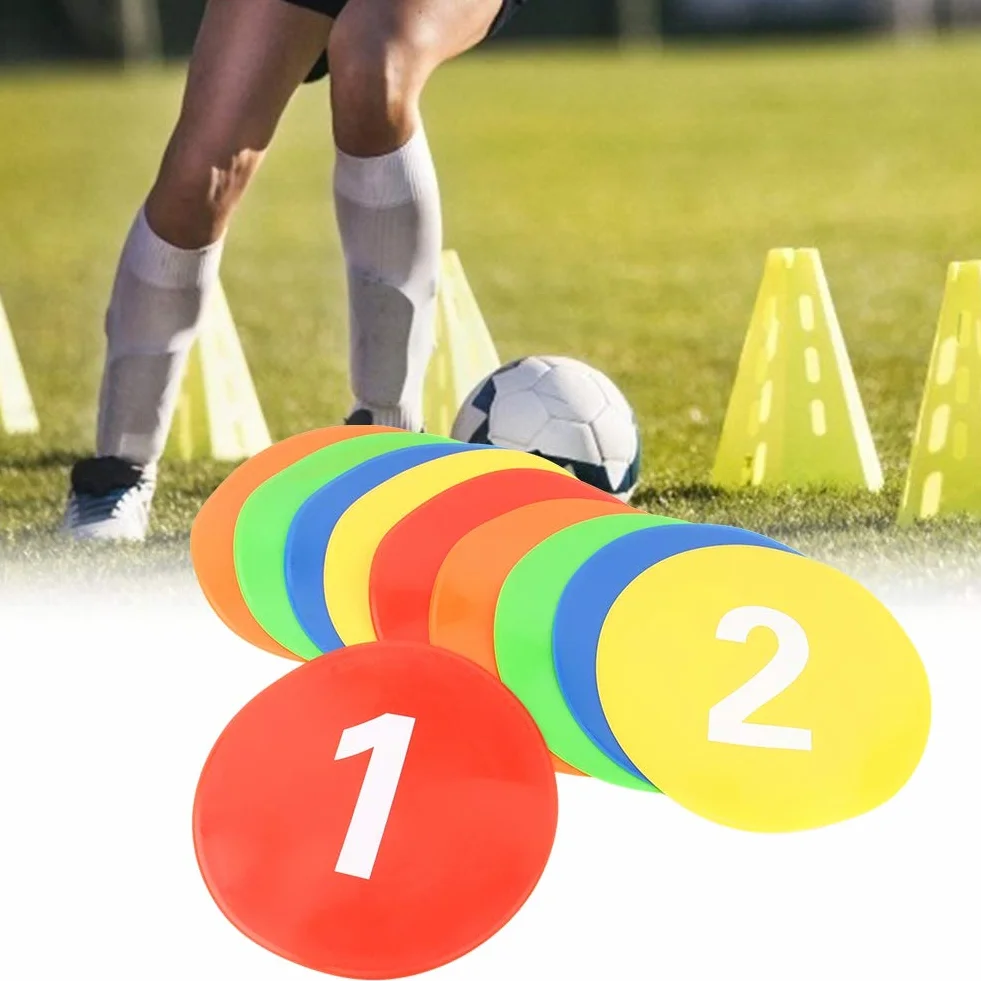 Disques Marqueurs Ronds, 10PCS Disque D'entraînement De Football, Disques Plats antidérapants