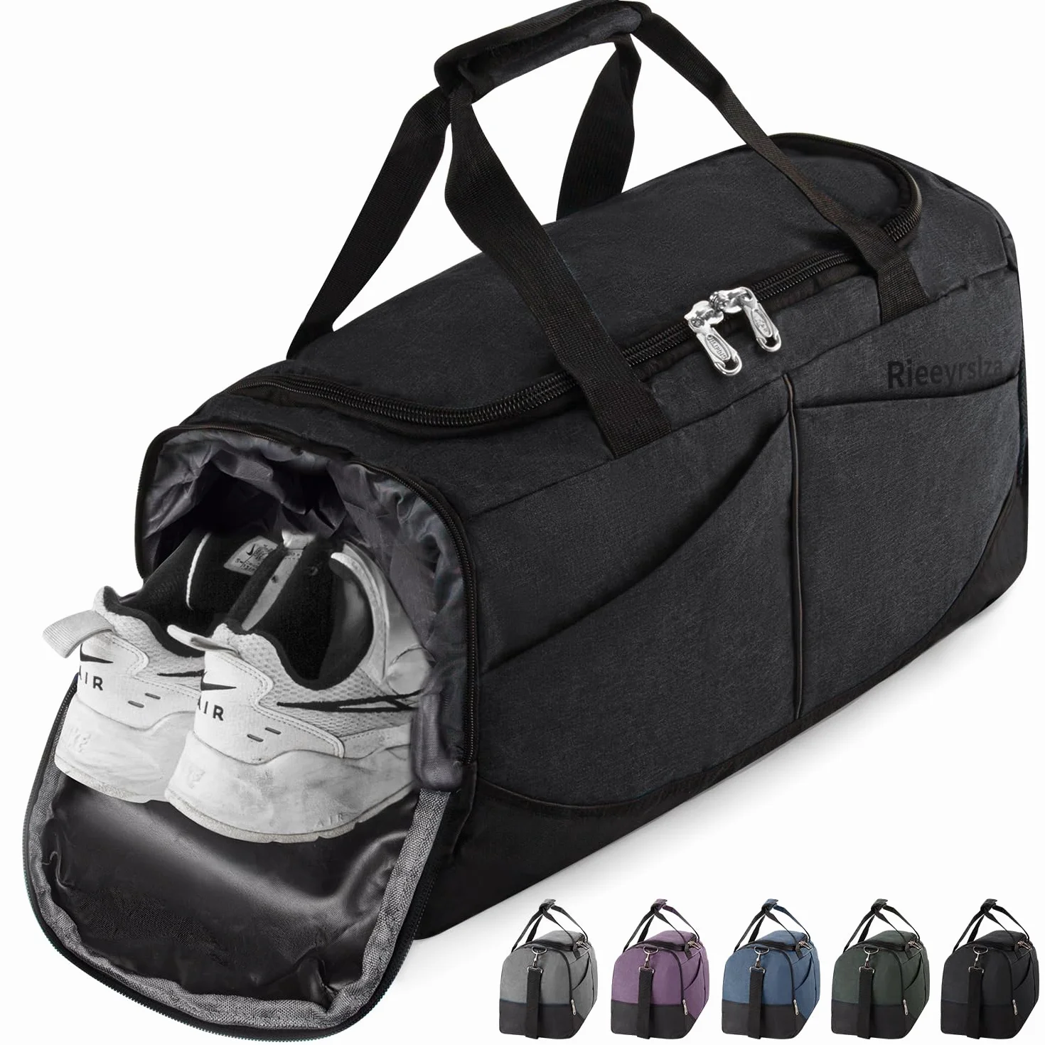 Sac de Sport 40L Compartiment Chaussures Waterproof Noir