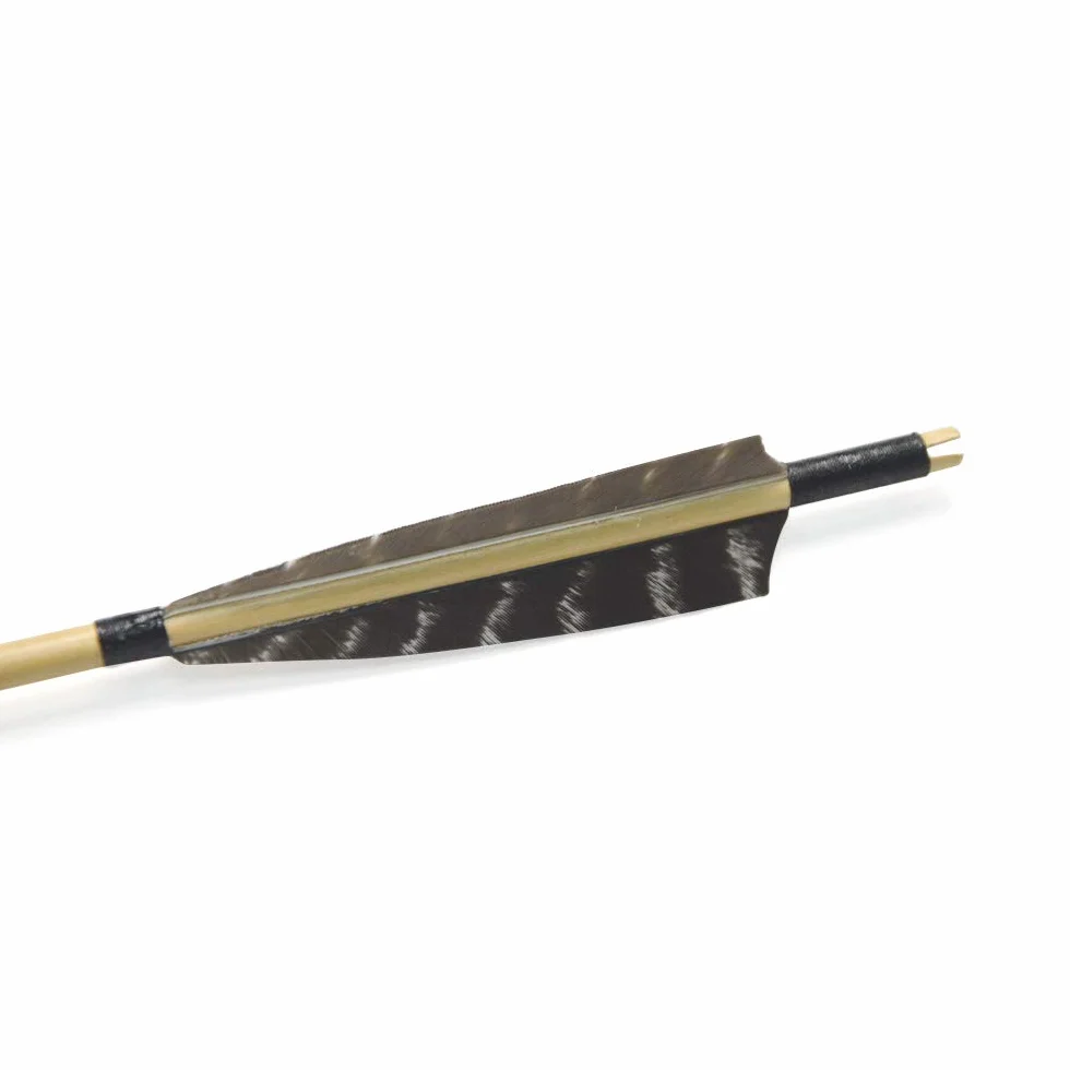 Flèches en Bois 31 Pouces SHARROW 6pces Tir à l'Arc Fait Main avec Plumes Naturelles pour Arc Classique Recurve Longbow