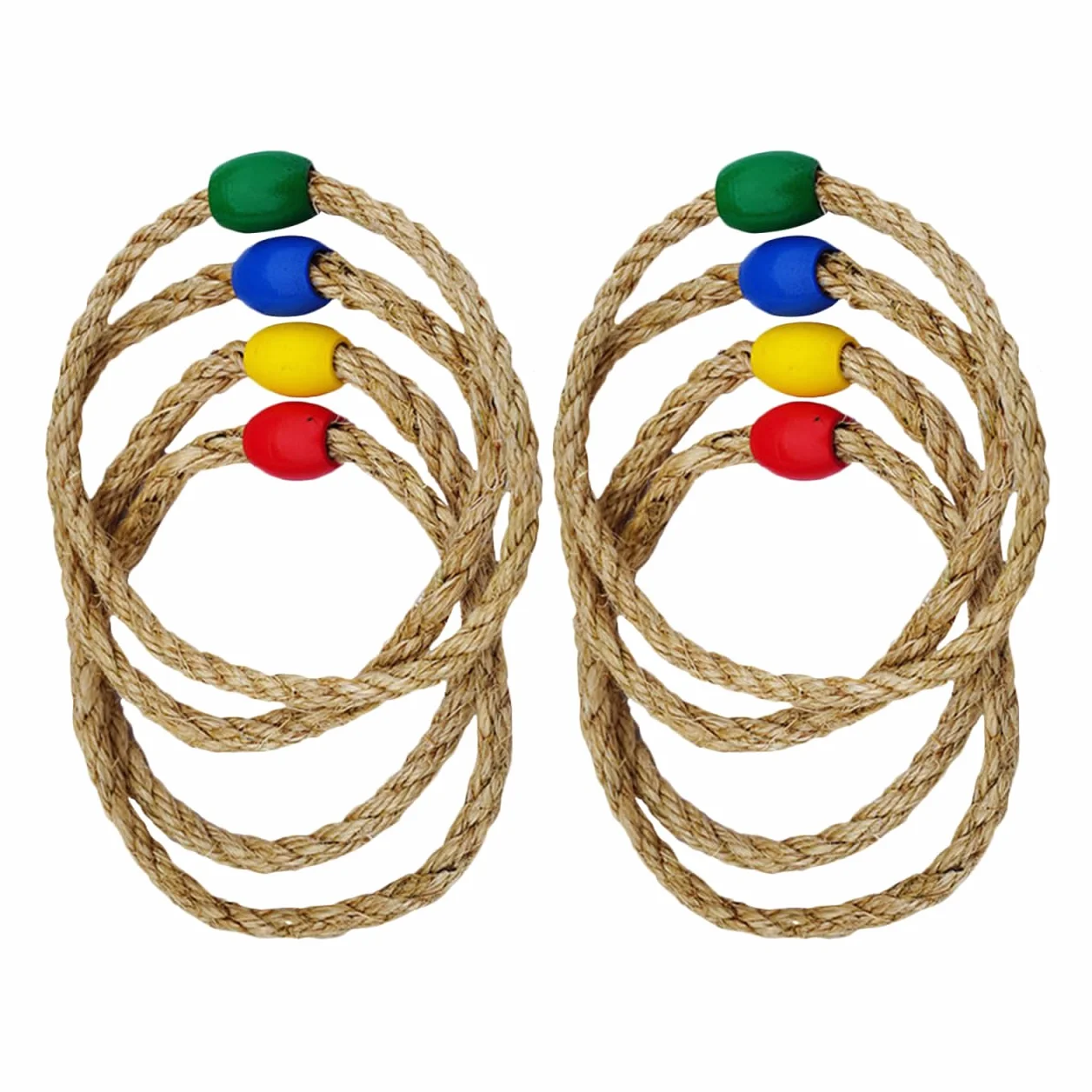 UPKOCH Jeu de Lancer d'Anneaux en Corde Naturelle 8 Pièces pour Enfants Activité Extérieure Coordination Main-Œil