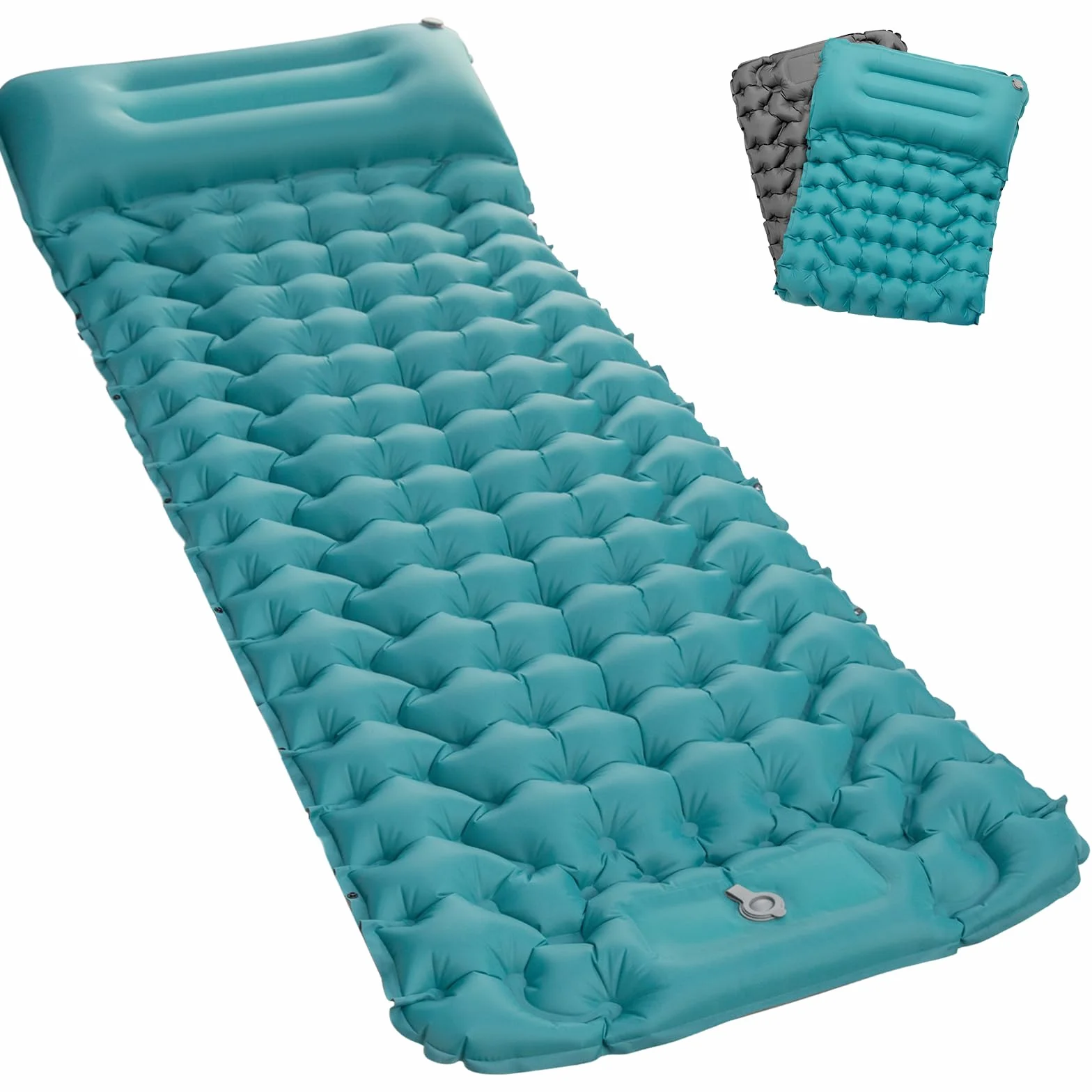 Satisfure Matelas de camping auto-gonflant ultra léger avec pompe à pieds