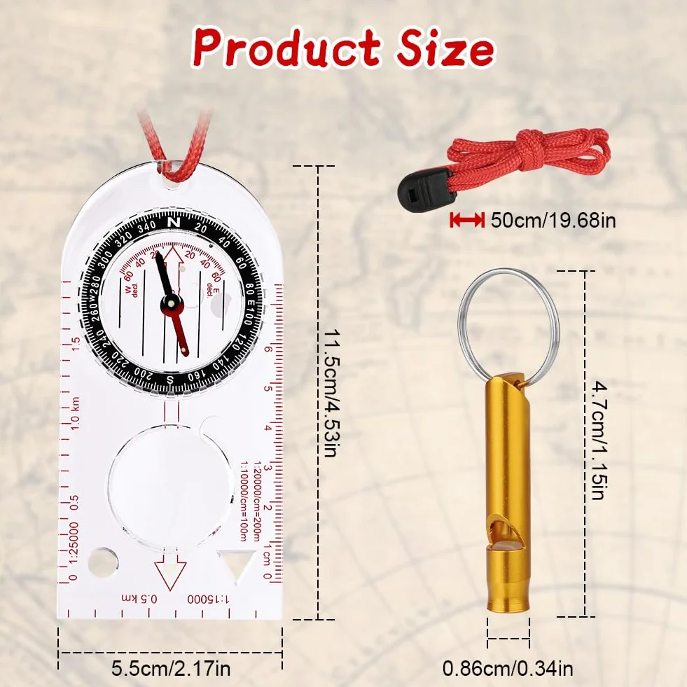 Flintronic Boussole de Navigation avec Fonction Lumineuse, étanche, Déclinaison Réglable