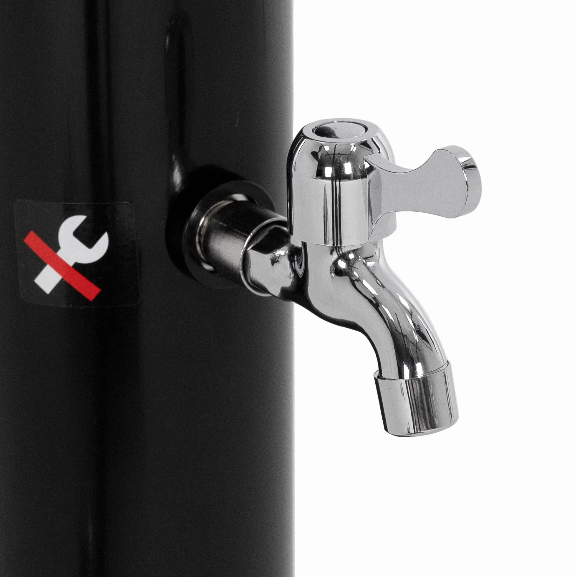 Douche de Jardin Solaire 35 L 217 cm ML-Design Noir avec Pomme de Douche à Effet Pluie Pivotante 180°
