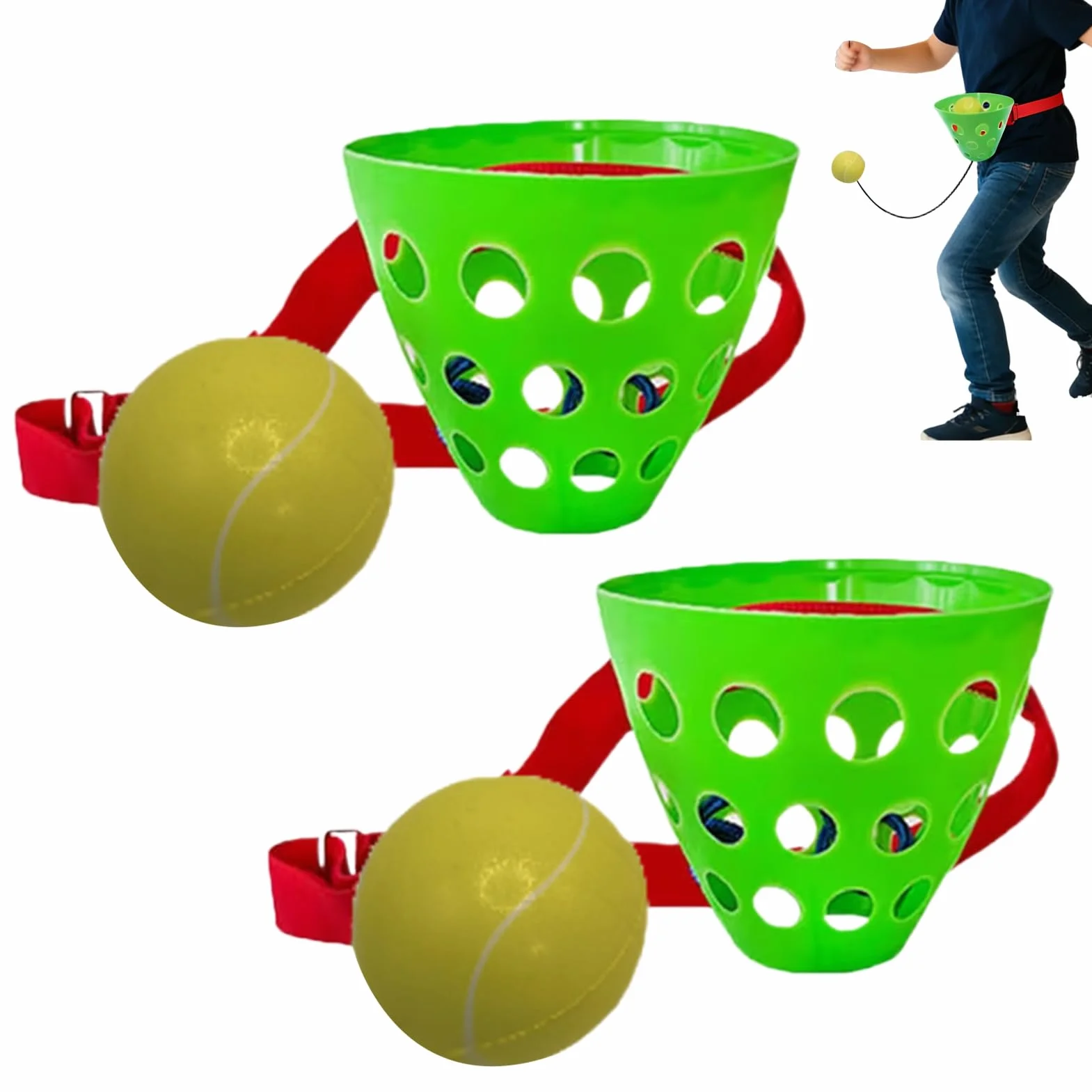 Jeu De Balle Oscillant avec Ceinture Abdominale Réglable - Jeux De Billes De Fête pour Amis Étudiants