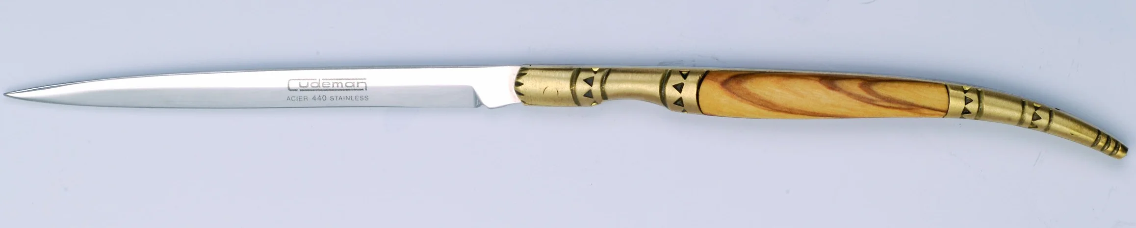 Cudeman 5690 Couteau Stylet Lame étroite Acier 420 Longueur 6 cm Manche 7 cm Olivier