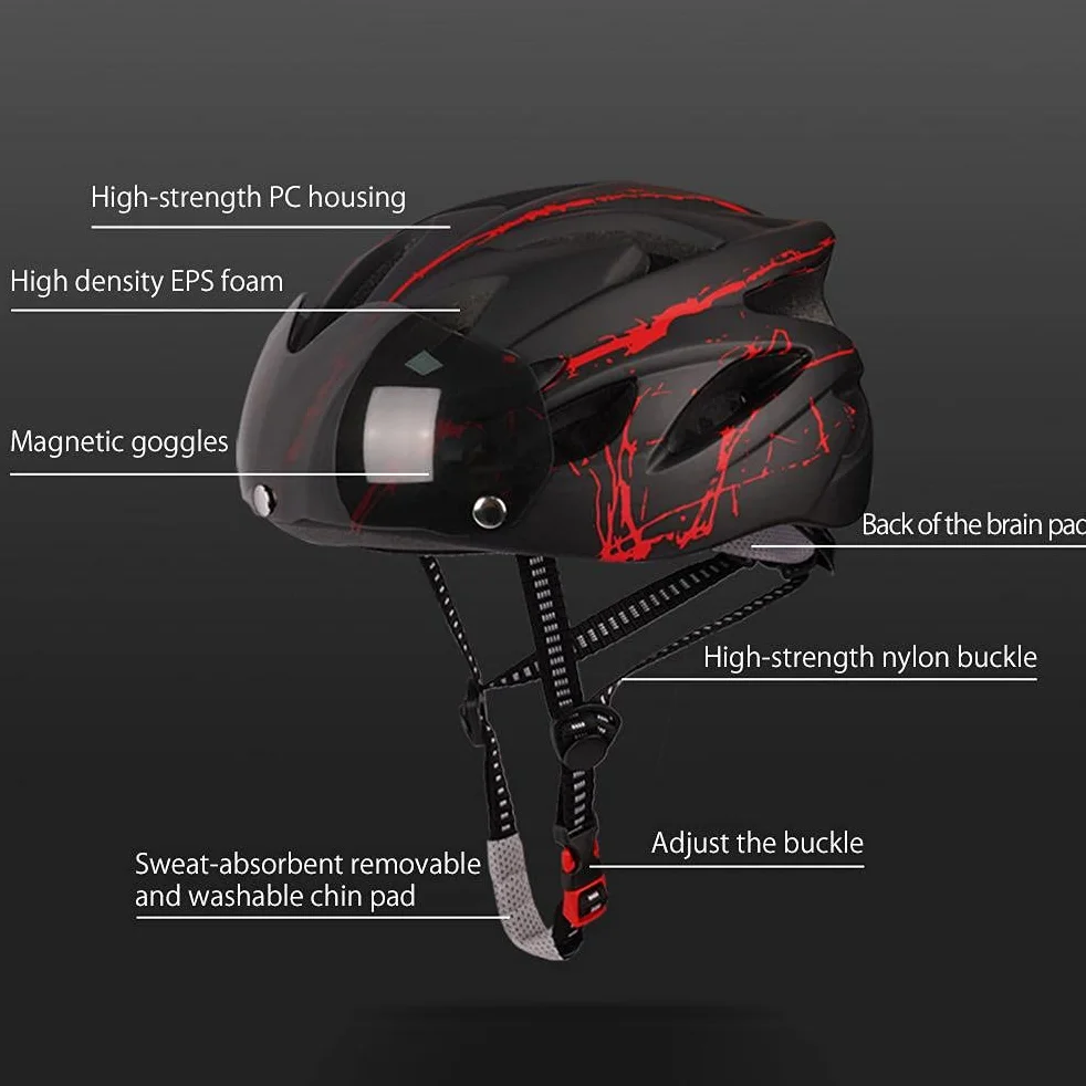 Hahepo Casque de vélo de course avec visière magnétique respirant pour patinage scooter roller longboard BMX