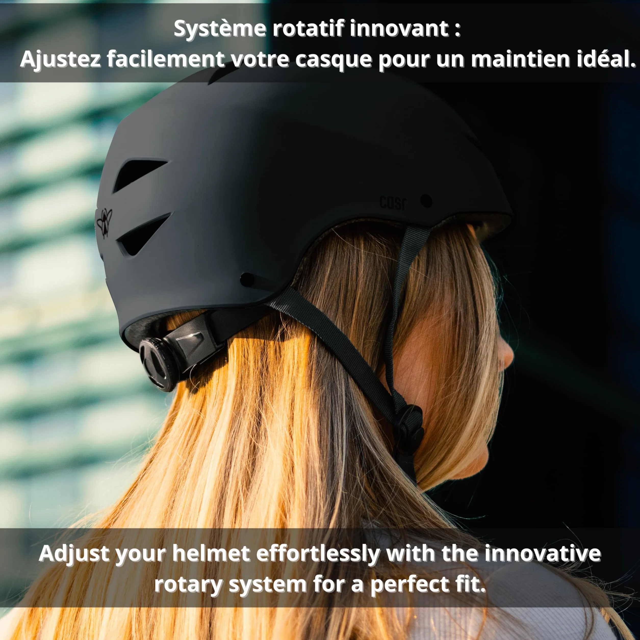 Casque Bol Certifié EPI pour Skate Vélo & Trottinette Electrique Clip de Serrage Ajustable Sangles en Nylon Gris Taille L