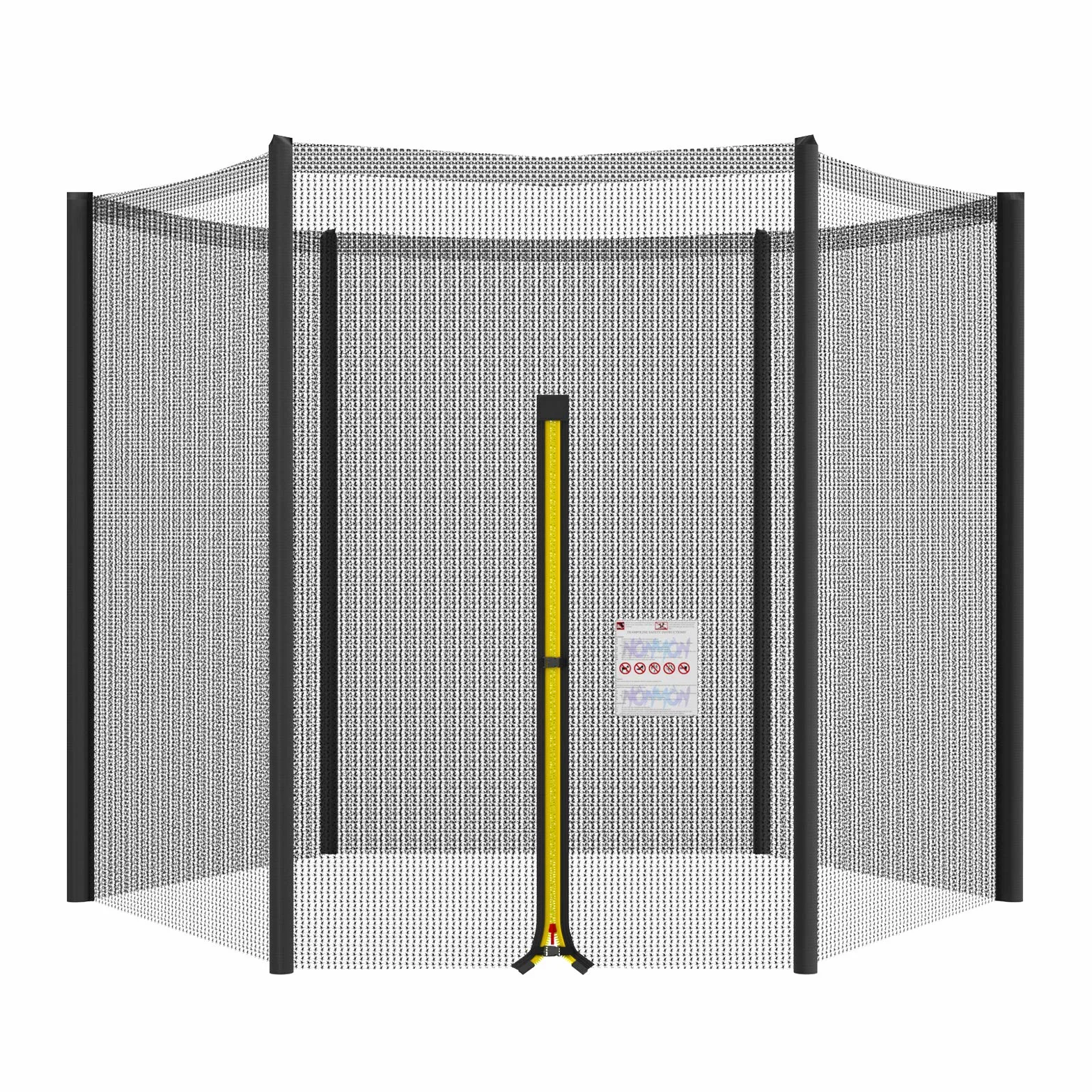 NONMON Filet de Trampoline Ø 244-423 cm, Filet de Sécurité Résistant aux UV avec Fermeture Éclair - Noir Bleu Vert Rose
