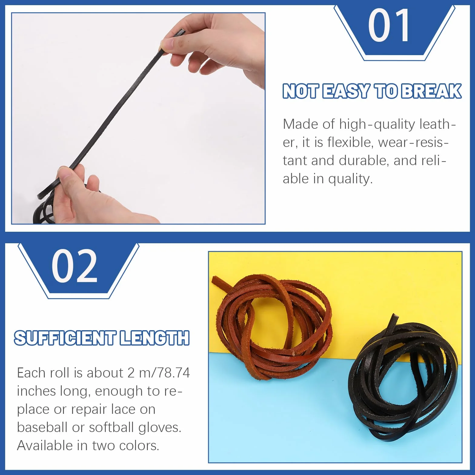 Kit d'entretien de gants de baseball GLARKS avec lacets en cuir 200 cm, verrous, outils de laçage et pinces
