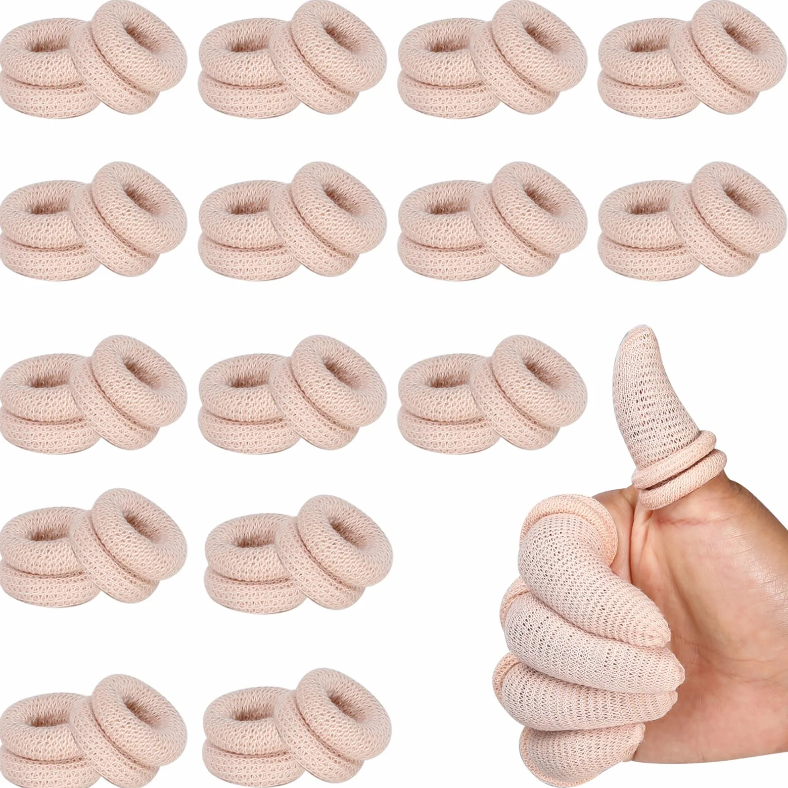 Lot de 30 protège-doigts tubulaires respirants en coton extensible - Protection du bout des doigts