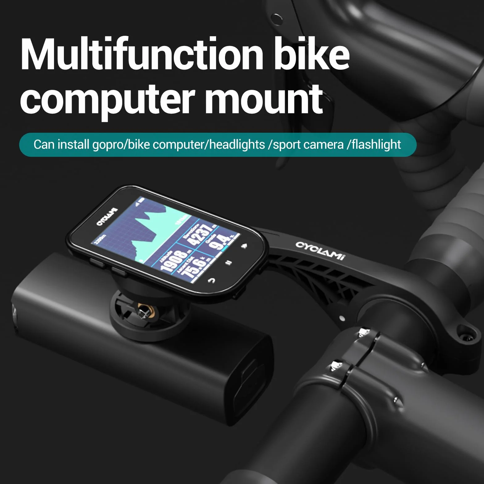 Support Vélo Garmin Edge Out Front Compatible GPS GoPro IGS