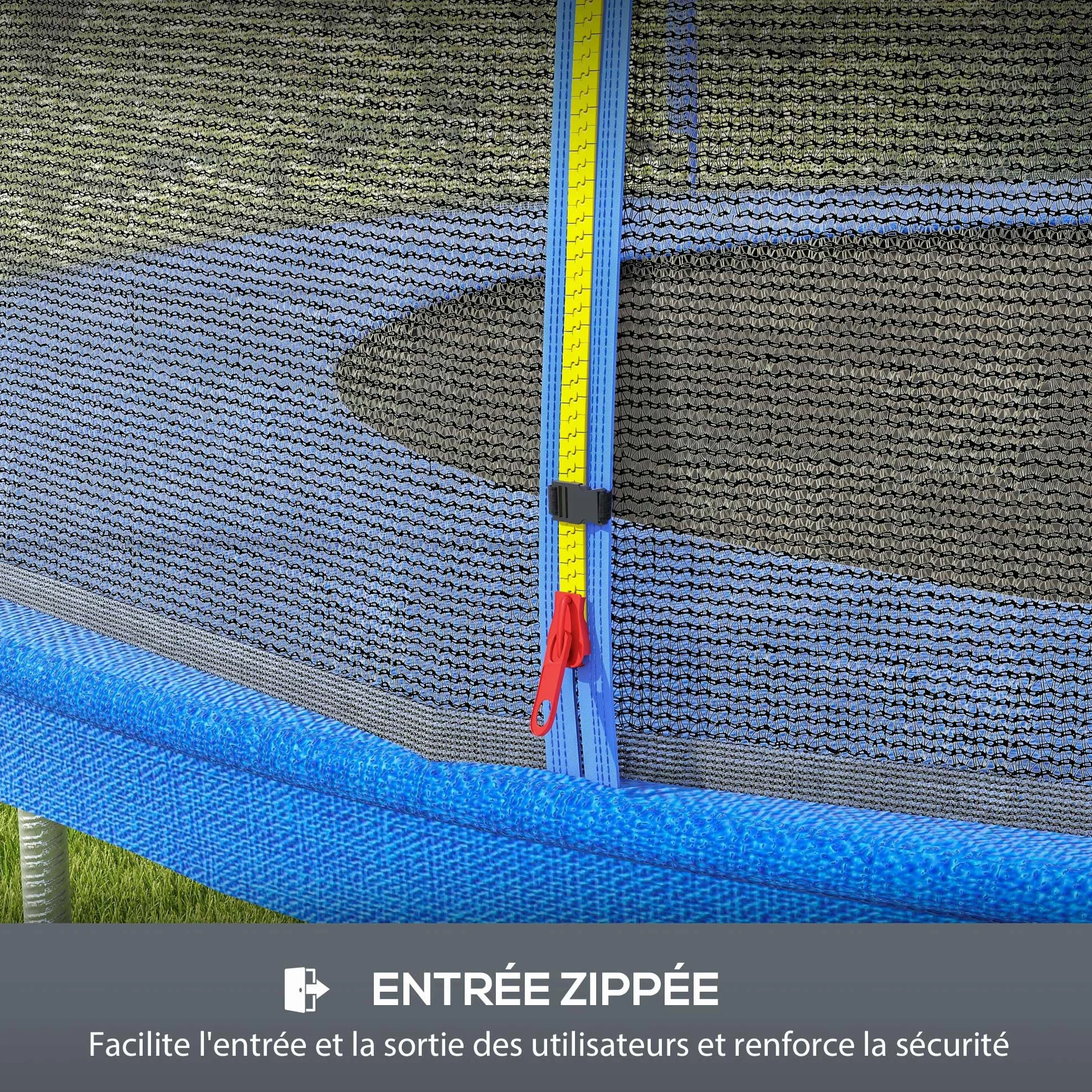 SPORTNOW Filet de Remplacement pour Trampoline Rond avec Entrée Zippée