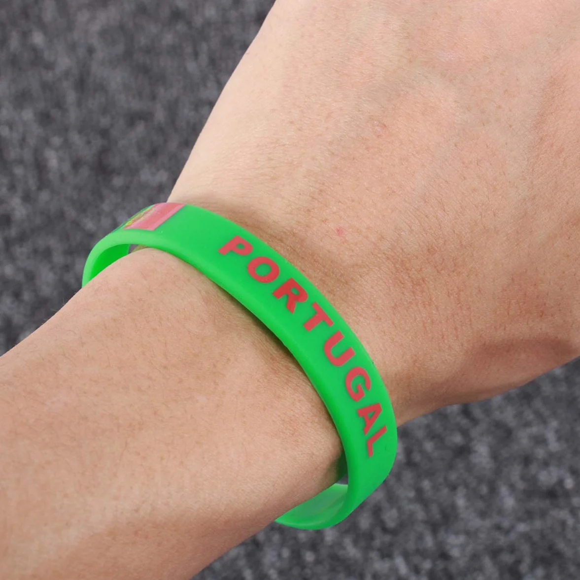Bracelet Imprimé Drapeau Portugal Silicone VOSAREA 5 Pièces pour Football Sports