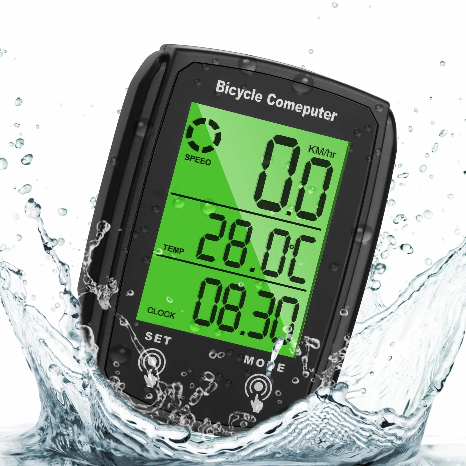 URAQT Compteur de Vélo IP65 Étanche 19 Fonctions Ordinateur de Vélo avec Écran Rétroéclairé LED Contrôle Tactile