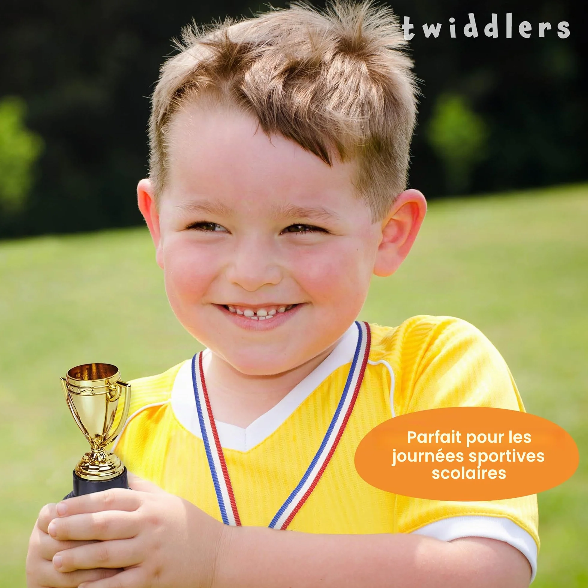 THE TWIDDLERS 24 Pièces Mini Trophées & Médailles pour Fête Enfants, Sport Scolaire, Tournoi