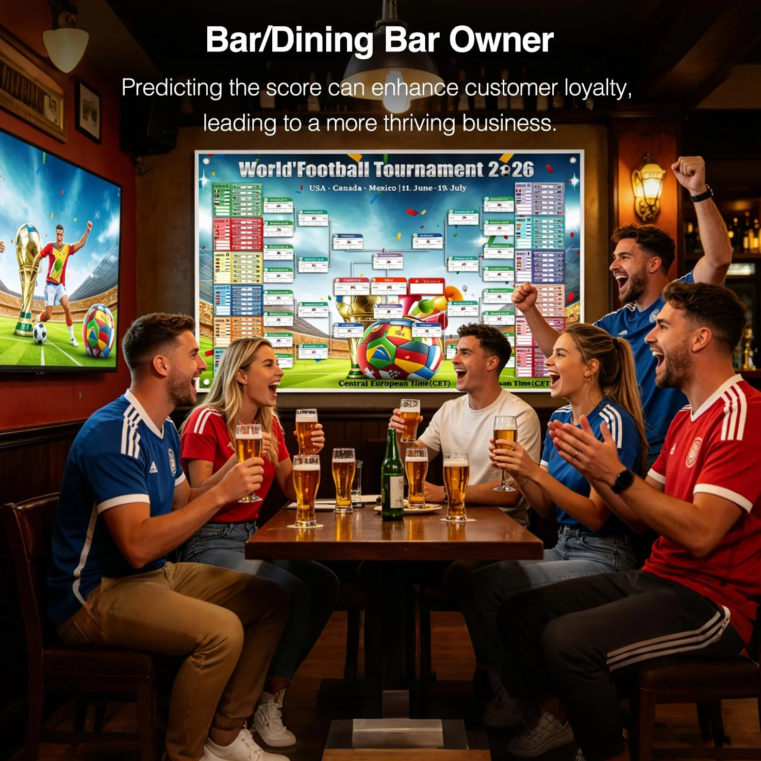 Calendrier Coupe Monde Football 2026 100cm x 150cm 104 Matchs