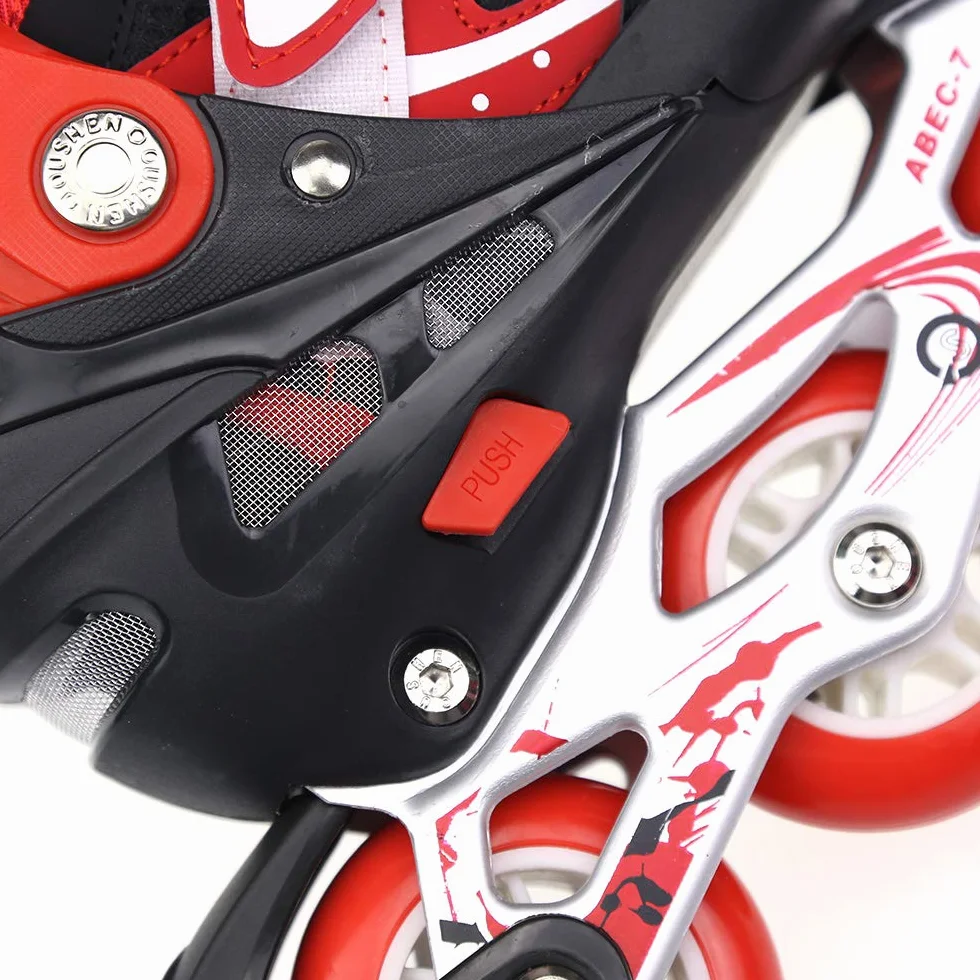 Patins à roulettes pour Enfants Filles et garçons Taille réglable Intérieur Extérieur