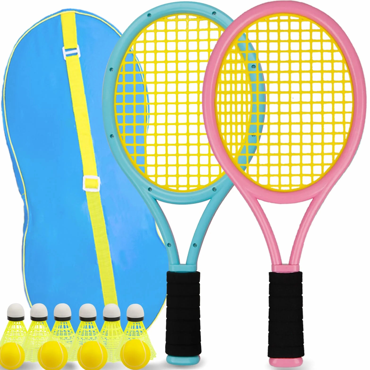 Ensemble de raquettes de tennis pour enfants 17 pouces avec balles en mousse souple et sac de transport