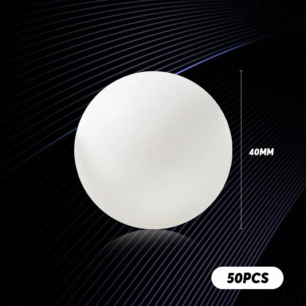 Mizikuu 50 balles de tennis de table blanches plastique entraînement ping-pong