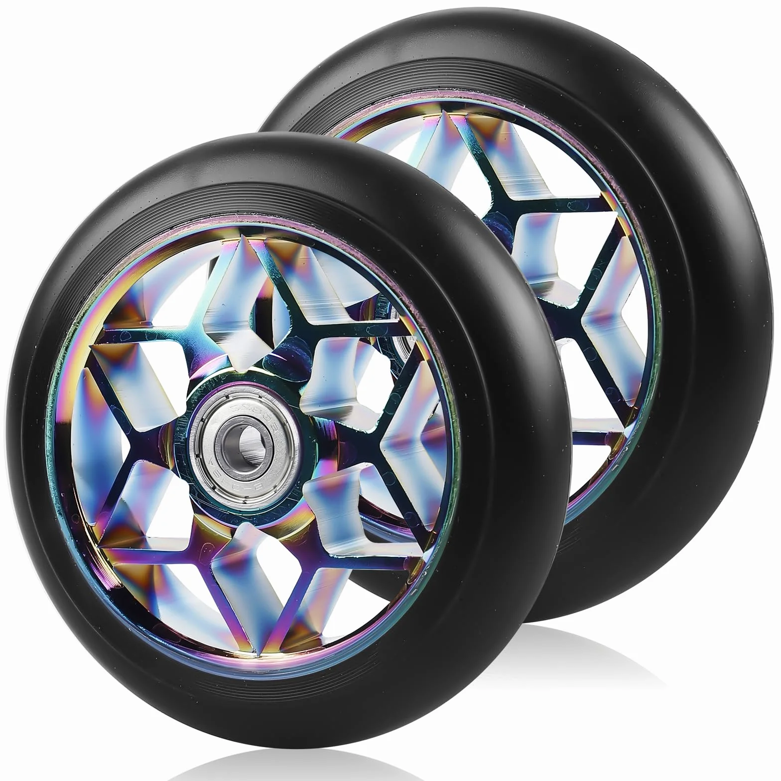 Roues de trottinette stunt 110 mm 88A ABEC-9 aluminium rechange pour scooter