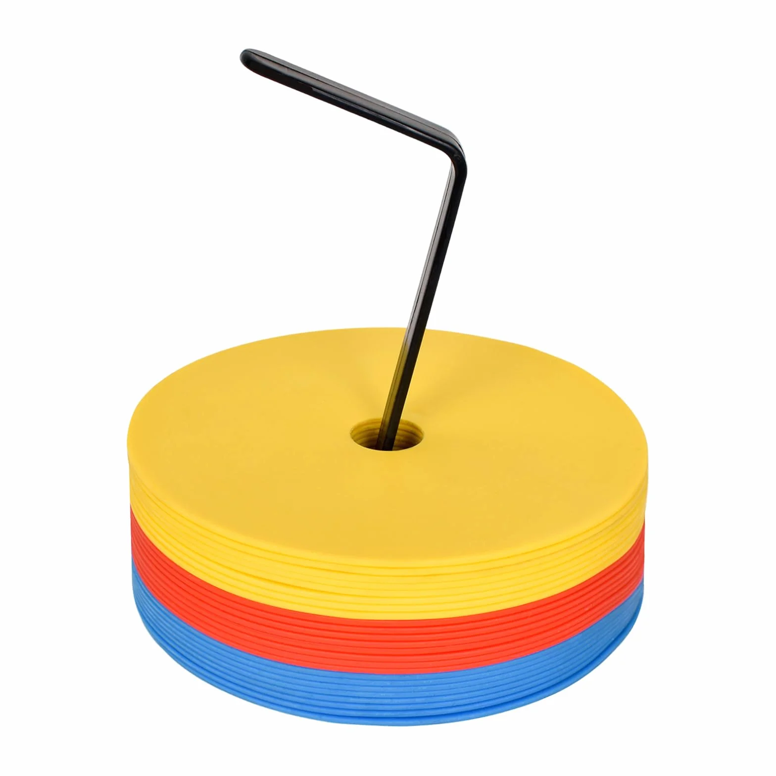 Lot de 24 Disques de Marquage Plat 15cm Football - Antidérapants Souples Cônes PE Flexible