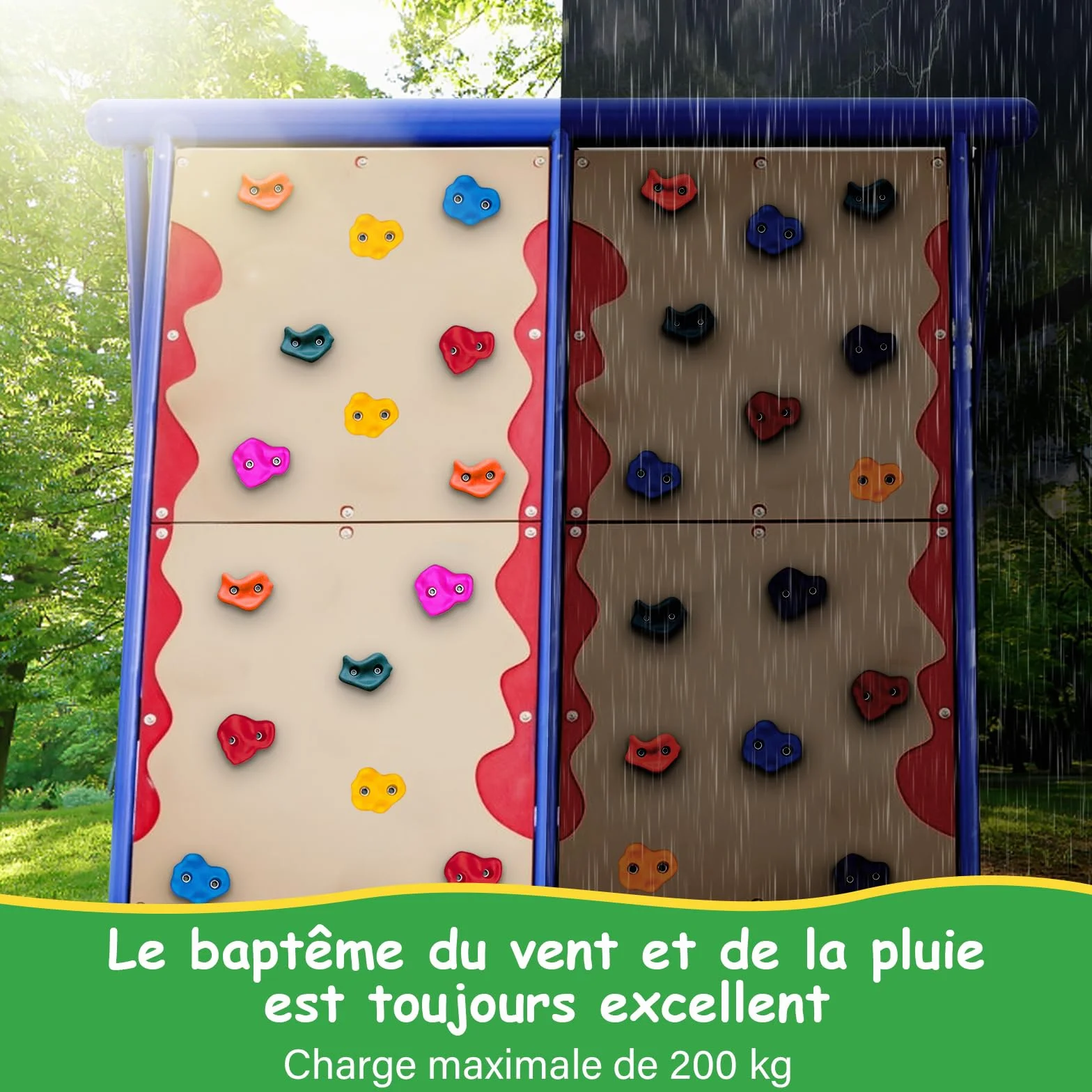 Trymaker Prise d'escalade, Set de Poignées Murale avec Fixation pour Extérieur et Intérieur