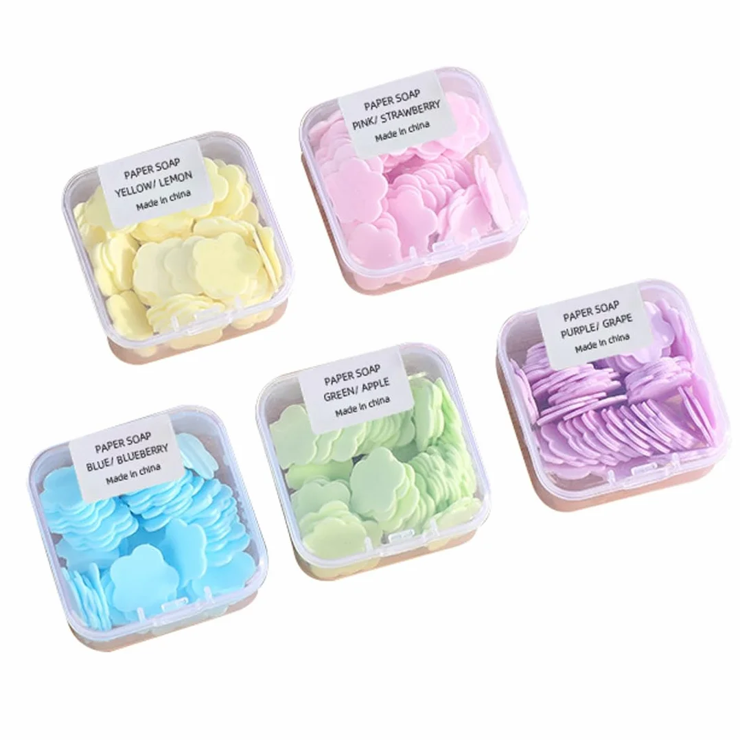 Savon jetable en Flocons Mini Savon de Voyage GXGM 5 boîtes 70-80 Pains